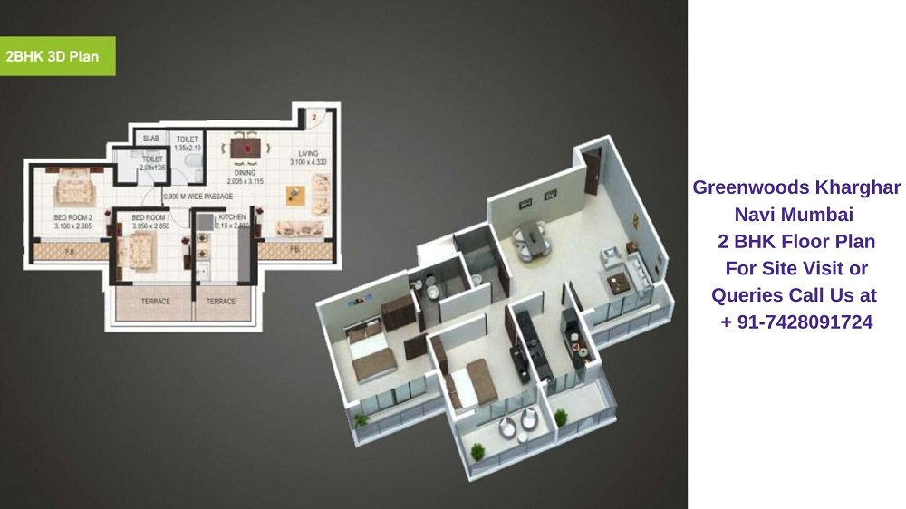 Sai Proviso Greenwoods Kharghar Navi Mumbai 2 BHK Floor Plan