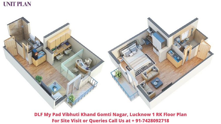 DLF My Pad Vibhuti Khand Gomti Nagar, Lucknow 1 RK Floor Plan