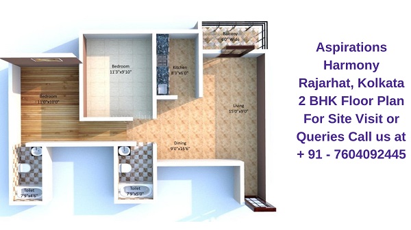 Aspirations Harmony Rajarhat, Kolkata 2 BHK Floor Plan