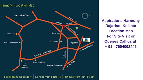 Aspirations Harmony Rajarhat, Kolkata Location Map