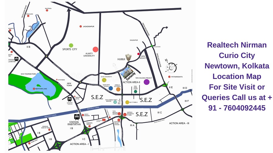 Realtech Nirman Curio City Newtown, Kolkata Location Map