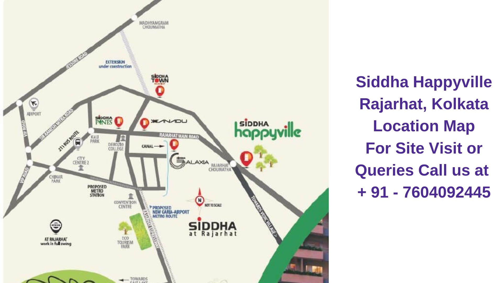 Siddha Happyville Rajarhat, Kolkata Location Map