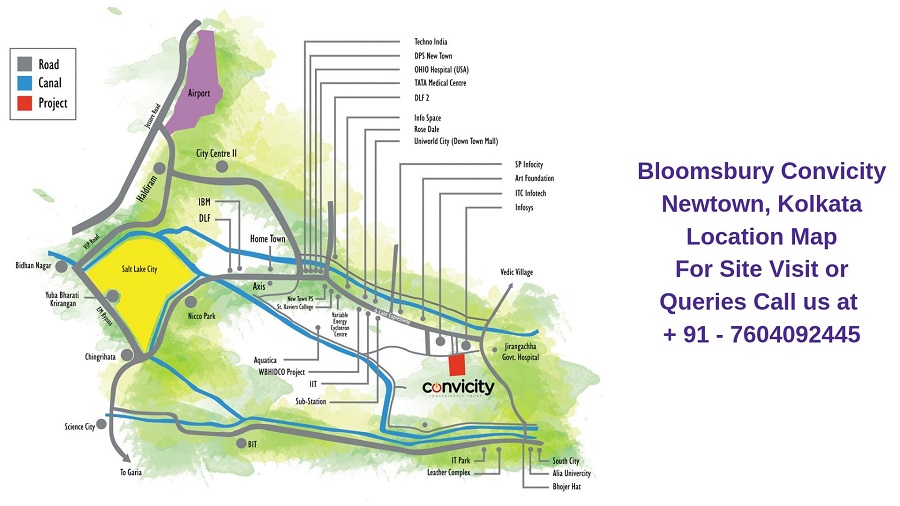 Bloomsbury Convicity Newtown, Kolkata Location Map