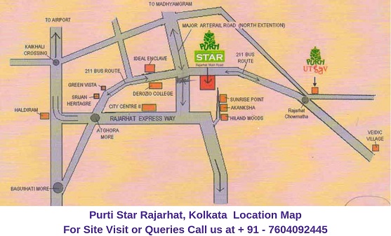 Purti Star Rajarhat Kolkata Location Map