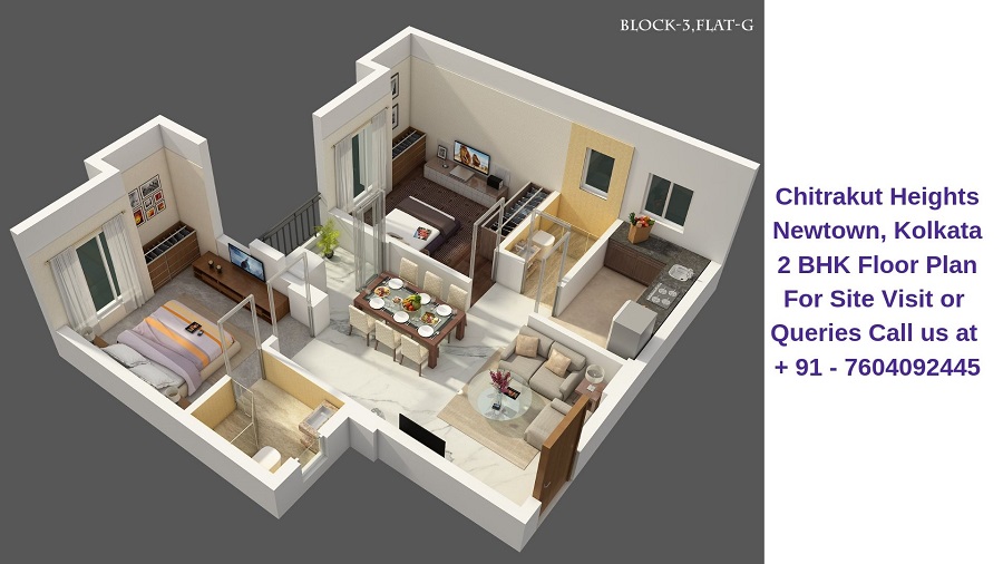 Chitrakut Heights Newtown, Kolkata 2 BHK Floor Plan