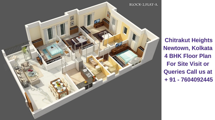 Chitrakut Heights Newtown, Kolkata 4 BHK Floor Plan