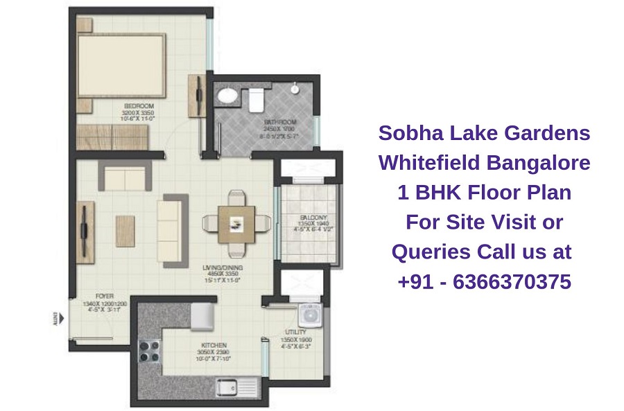 Sobha Lake Gardens Whitefield Bangalore 1 BHK Floor Plan