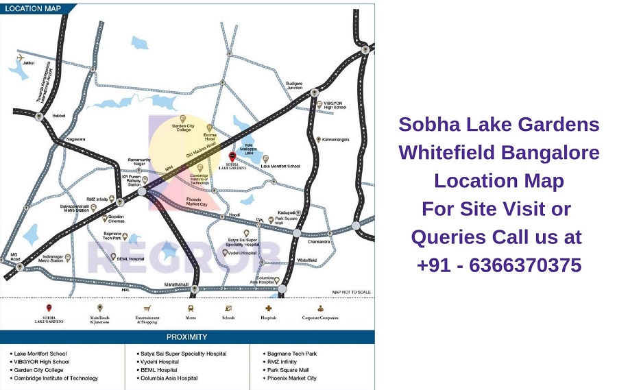 Sobha Lake Gardens Whitefield Bangalore Location Map