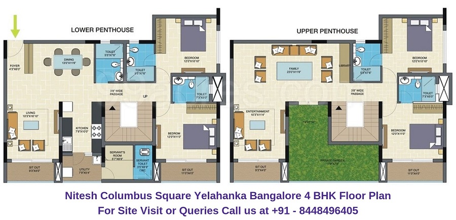 Nitesh Columbus Square Yelahanka Bangalore 4 BHK Floor Plan