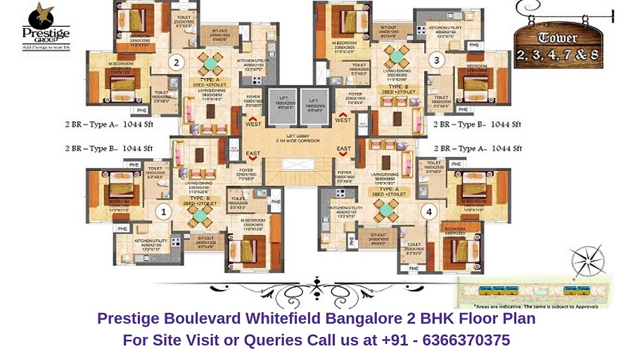 Prestige Boulevard Whitefield Bangalore 2 BHK Floor Plan