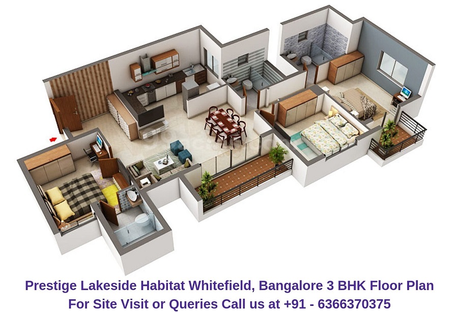 Prestige Lakeside Habitat Whitefield, Bangalore 3 BHK