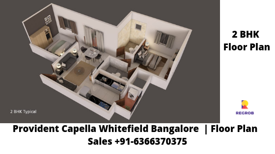 Provident Capella 2 BHK Floor Plan