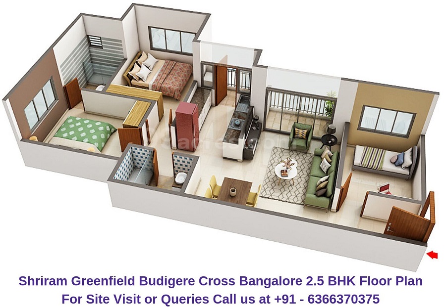 Shriram Greenfield Budigere Cross, Bangalore 2.5 BHK Floor