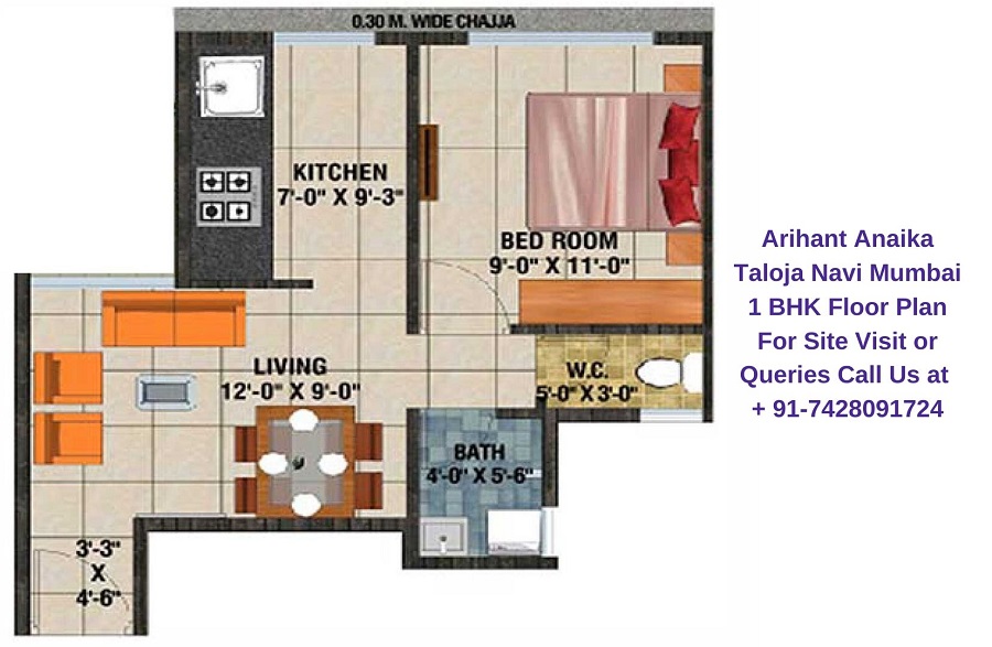 Arihant Anaika Taloja Navi Mumbai 1 BHK Floor Plan