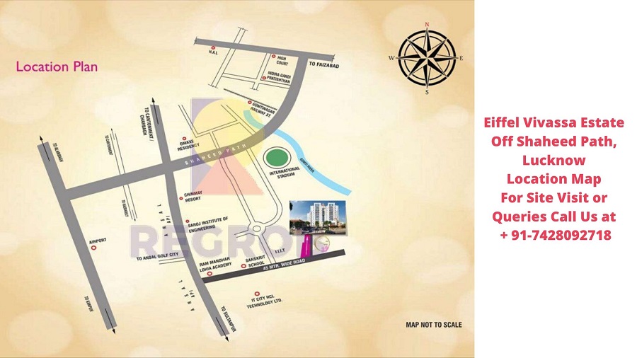Eiffel Vivassa Estate Off Shaheed Path, Lucknow Location Map