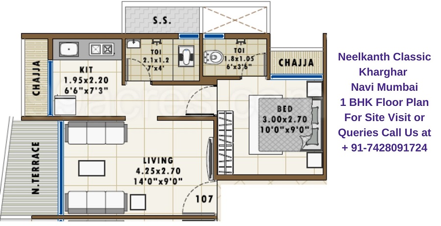 Neelkanth Classic Kharghar Navi Mumbai 1 Bhk Floor Plan Regrob