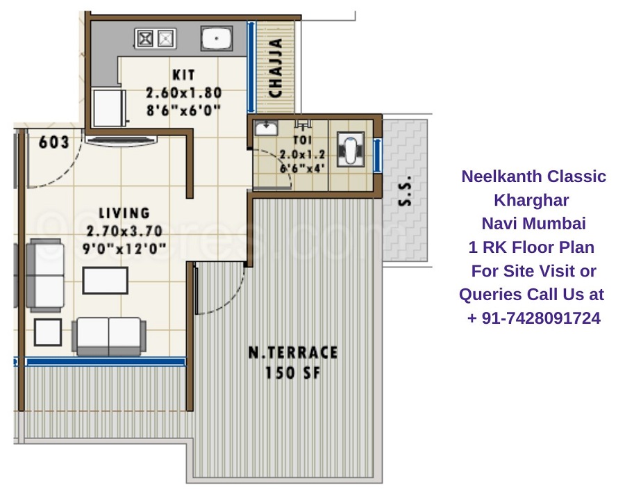 Neelkanth Classic Kharghar Navi Mumbai 1 RK Floor Plan Regrob