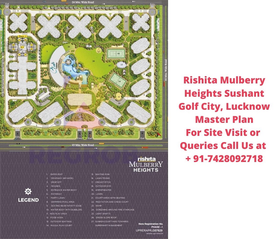 Rishita Mulberry Heights Sushant Golf City, Lucknow Master Plan