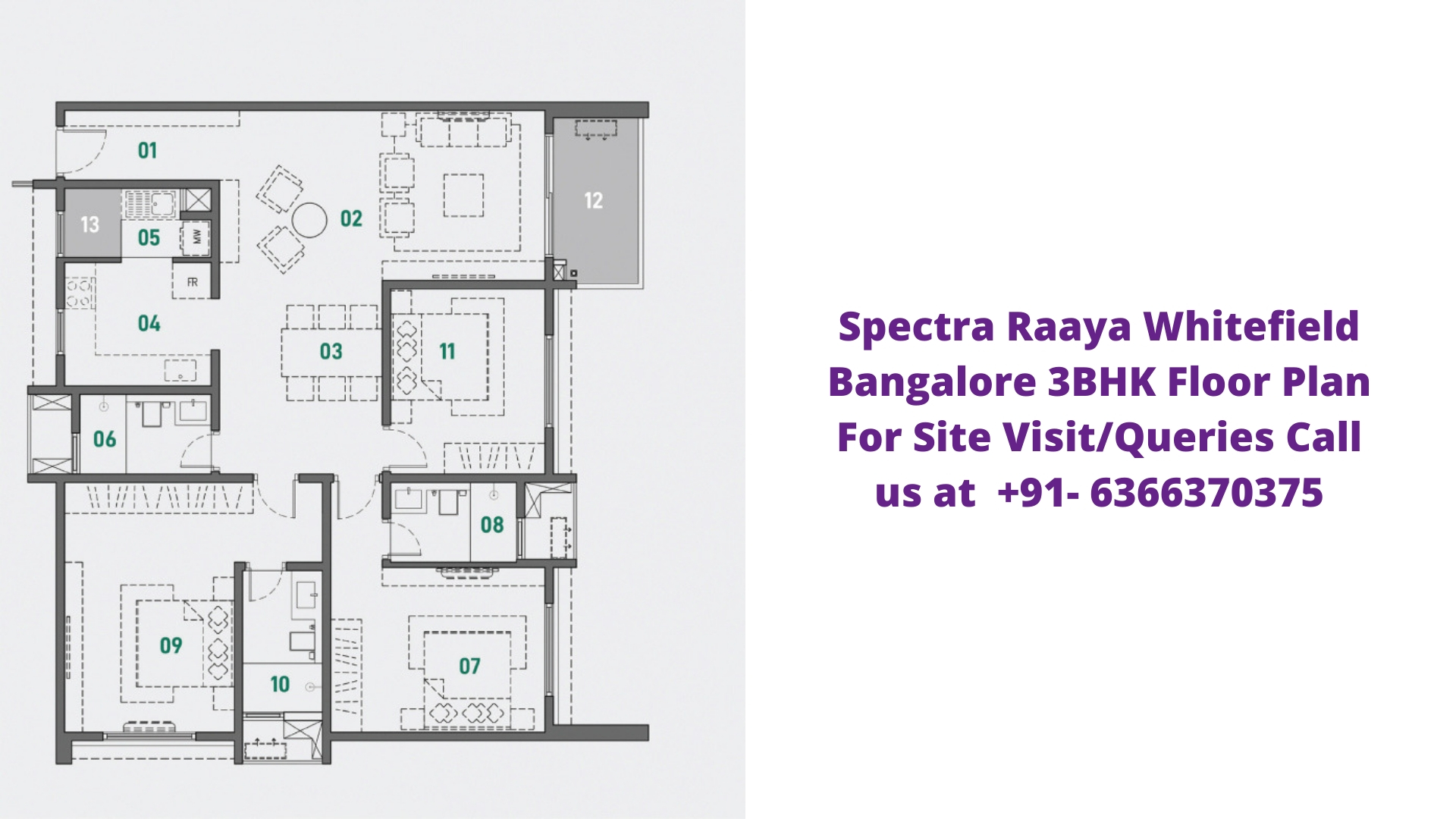 Spectra Raaya Whitefield Bangalore 3bhk floor plan