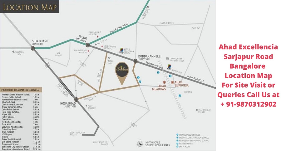 Ahad Excellencia Sarjapur Road Bangalore Location Map
