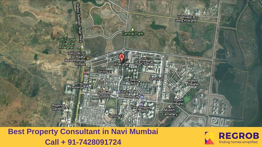 Location map of Kharghar, Navi Mumbai