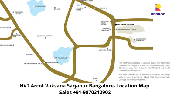location map NVT Arcot Vaksana Sarjapur Bangalore