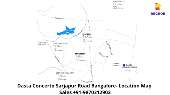 Location map Dasta Concerto Sarjapur Road Bangalore
