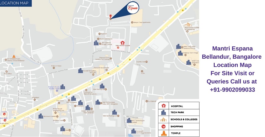Mantri Espana Bellandur, Bangalore Location Map