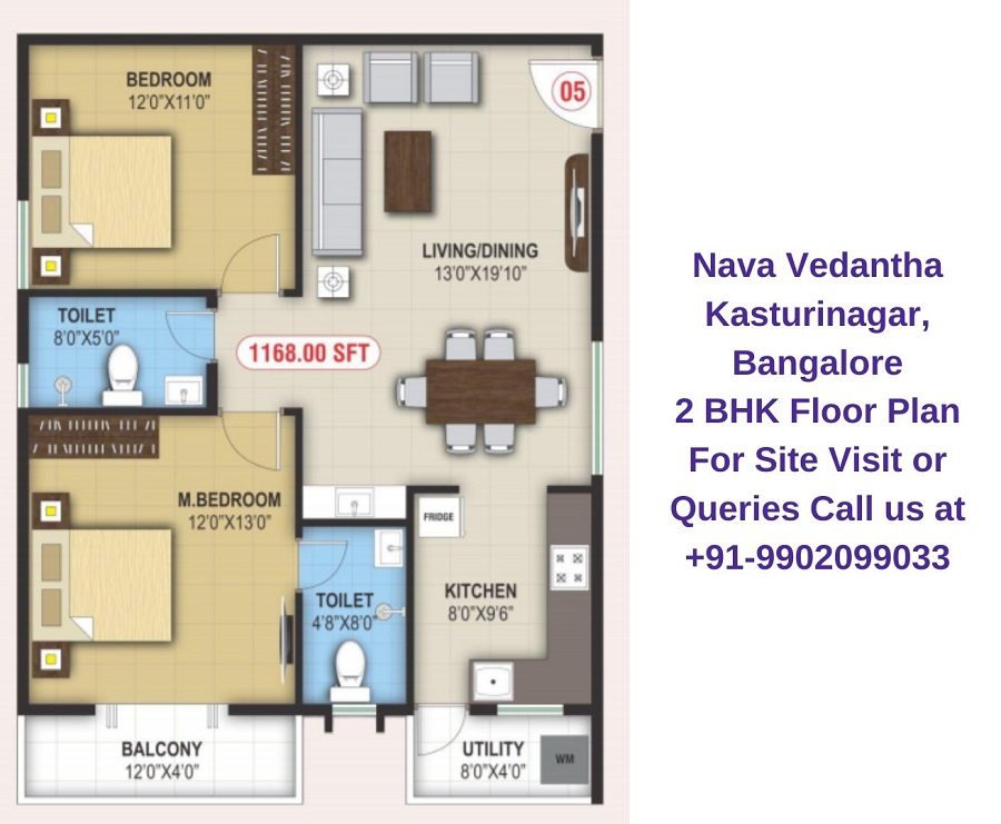2 BHK Floor Plan