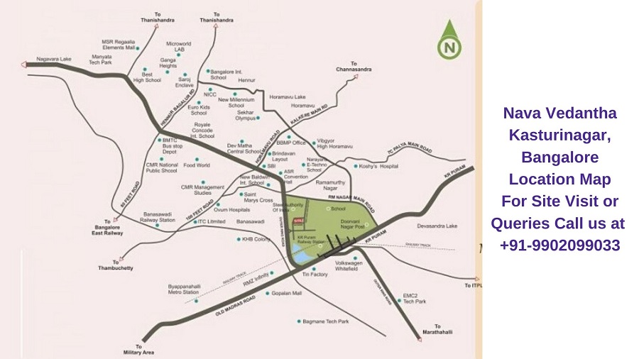 Kasturi Nagar Bangalore Map Nava Vedantha Kasturinagar, Bangalore Location Map   Regrob