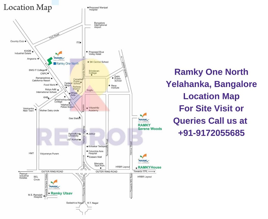 Ramky One North Yelahanka, Bangalore Location Map