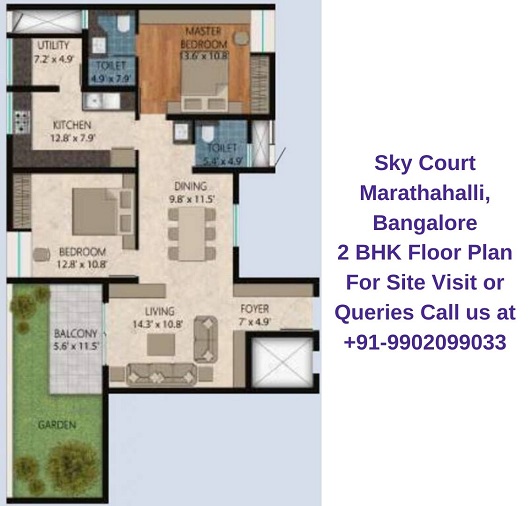 2 BHK Floor Plan