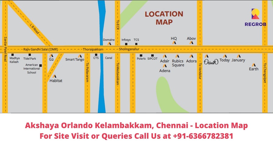 Akshaya Orlando Kelambakkam, Chennai Location Map