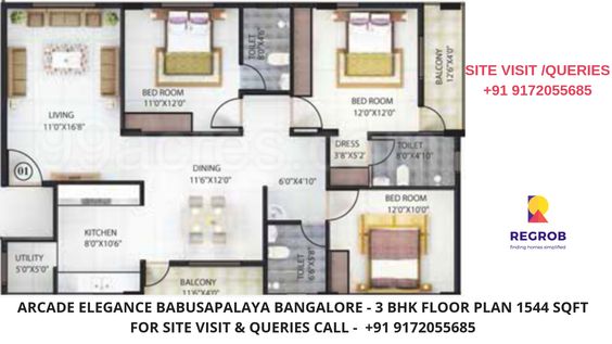 3 BHK Floor Plan