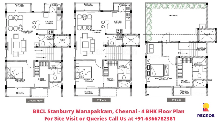BBCL Stanburry Manapakkam, Chennai 4 BHK Villa Floor Plan