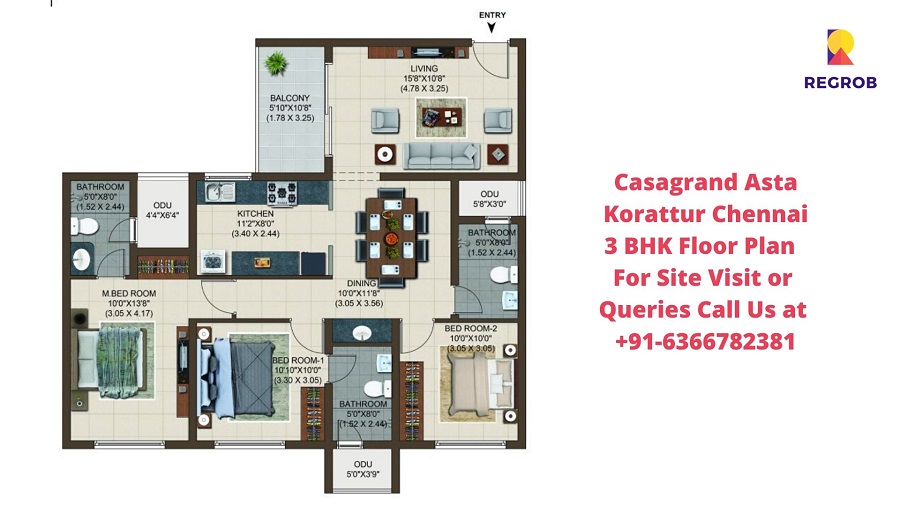 Casagrand Asta Korattur Chennai 2 BHK Floor Plan