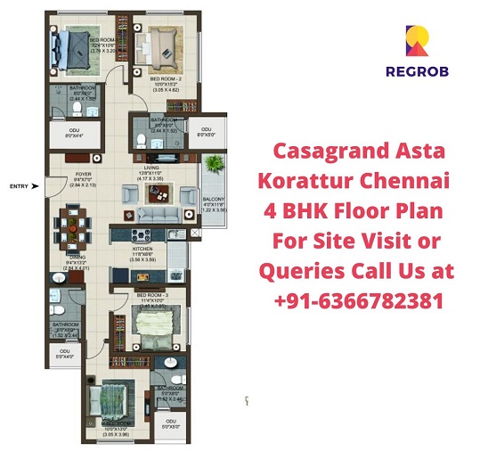 Casagrand Asta Korattur Chennai 4 BHK Floor Plan