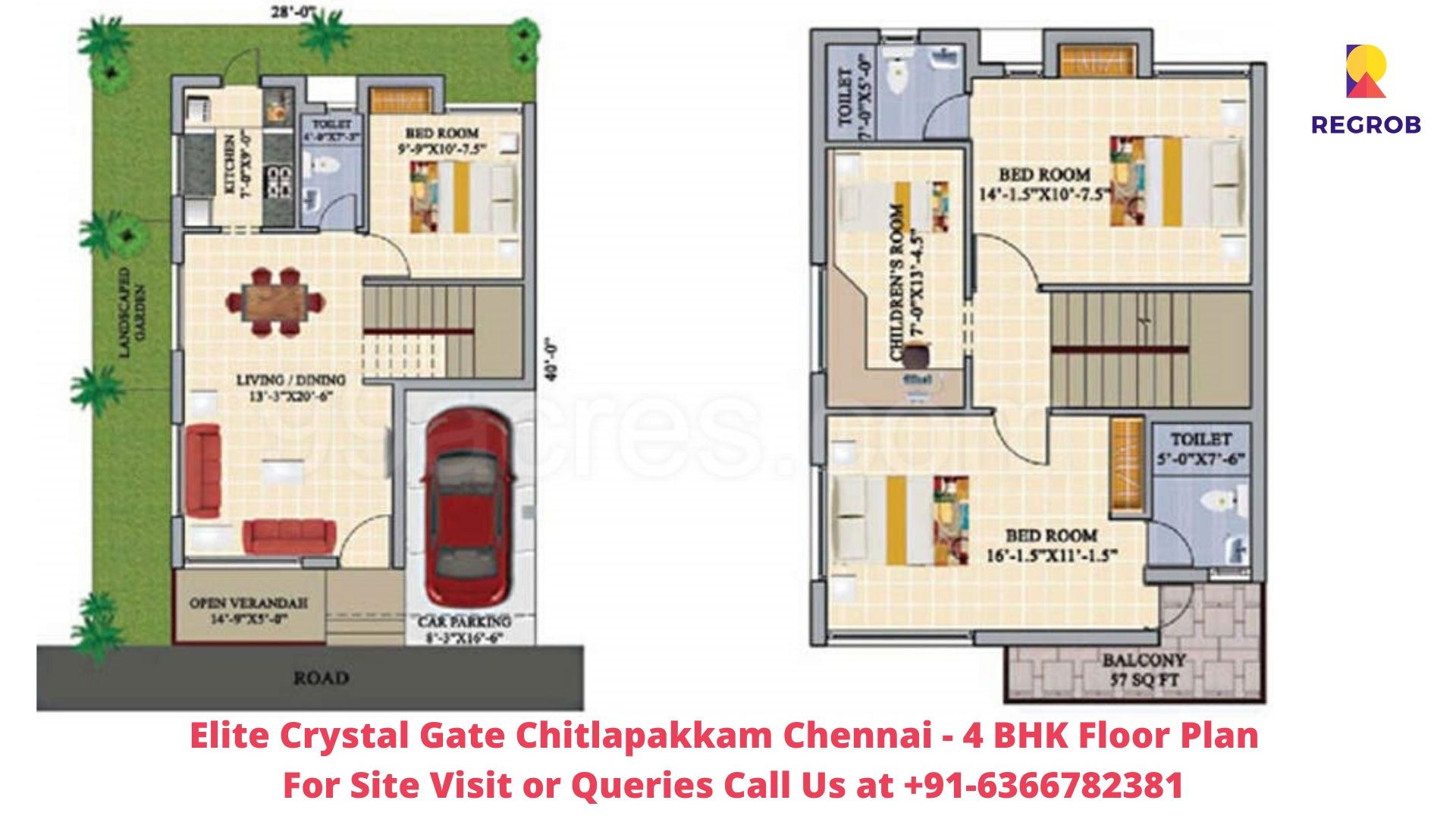 Elite Crystal Gate Chitlapakkam Chennai 4 BHK Floor Plan - Regrob