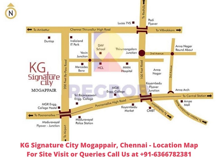 KG Signature City Mogappair, Chennai Location Map