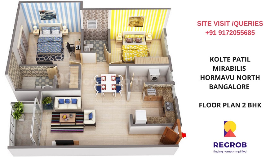 2 BHK Floor Plan