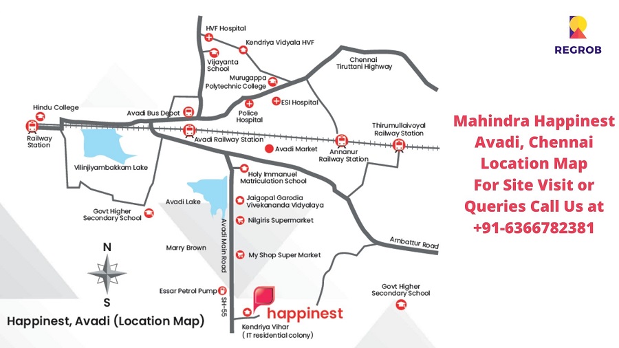 Mahindra Happinest Avadi, Chennai Location Map