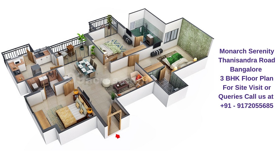 3 BHK Floor Plan