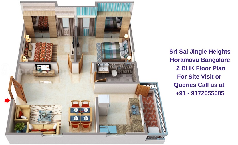 Sri Sai Jingle Heights Horamavu Bangalore 2 BHK Floor Plan