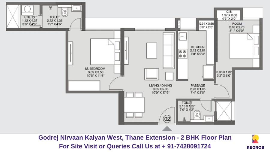 Godrej Nirvaan Kalyan West, Thane Extension 2 BHK Floor