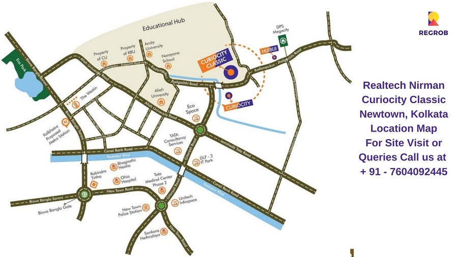 Realtech CurioCity Classic Newtown Kolkata Location Map Regrob   Realtech CurioCity Classic Newtown Kolkata Location Map 