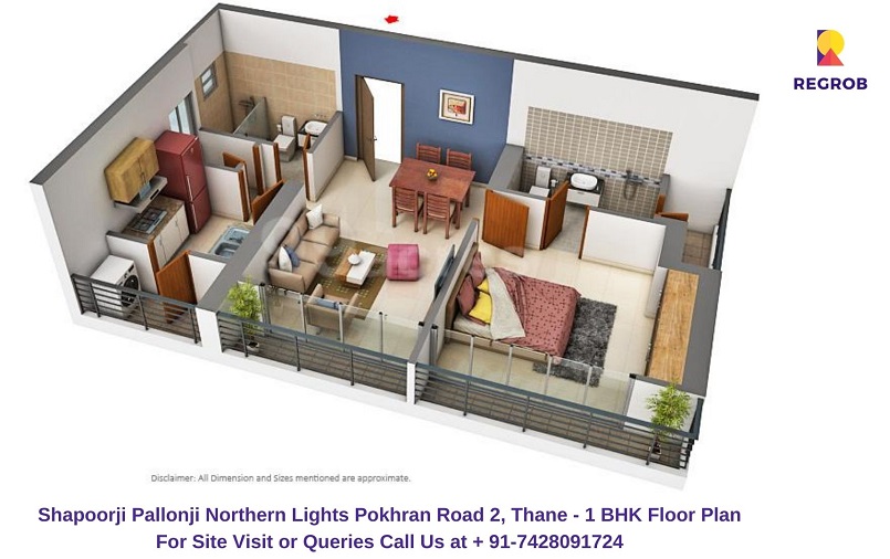 Shapoorji Pallonji Northern Lights Pokhran Road 2 Thane 1 Bhk Floor Plan Regrob