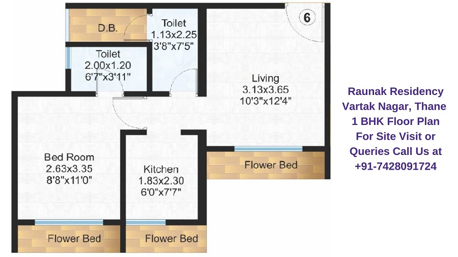 1 BHK Floor Plan