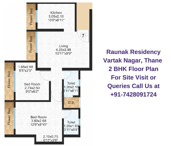 2 BHK Floor Plan