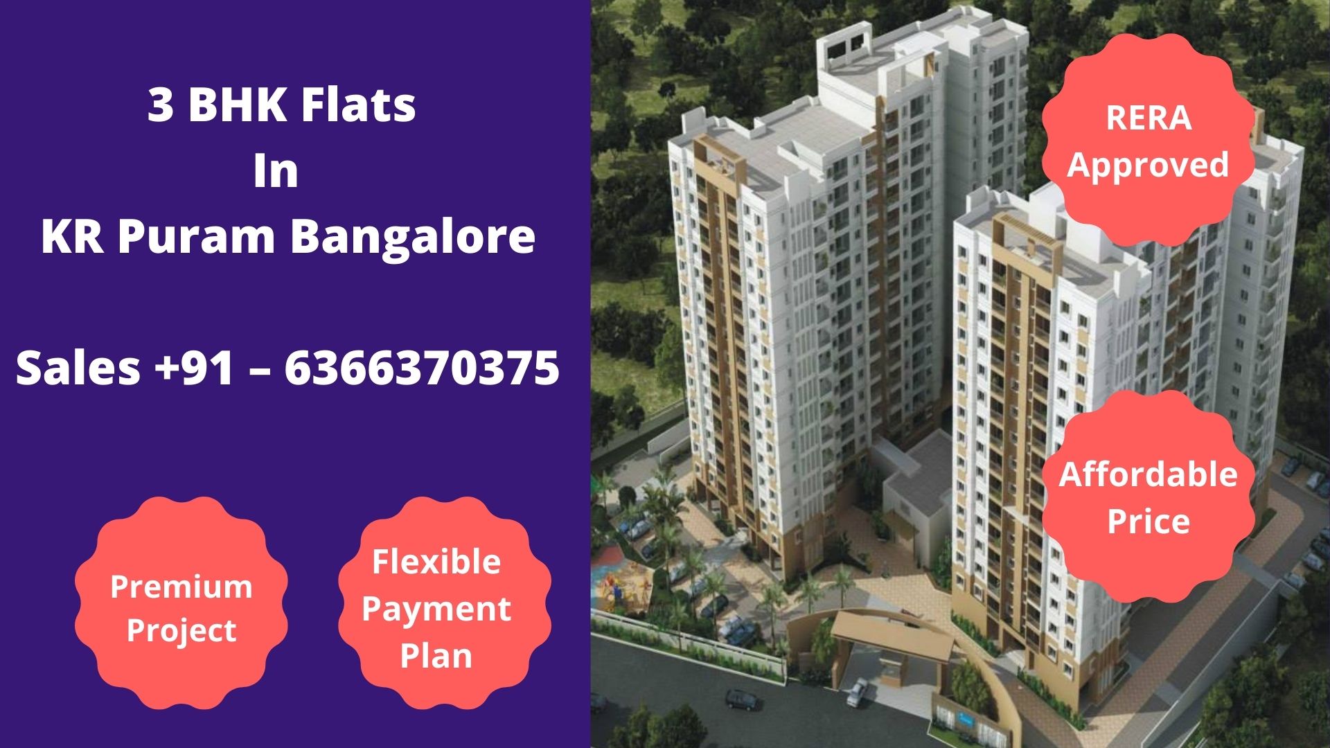 Best 3 BHK Flats For Sale In KR Puram Bangalore Price Brochure