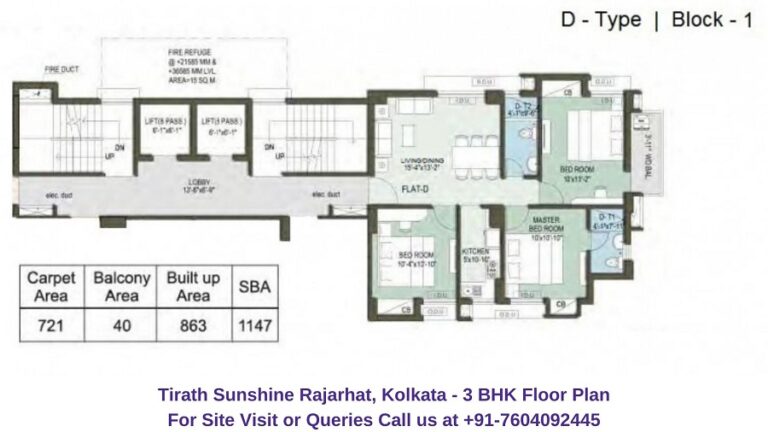 Tirath Sunshine Rajarhat Main Road Kolkata 3 BHK Floor